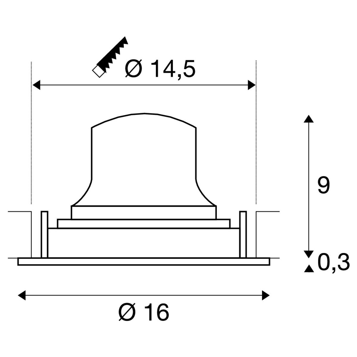 LA 1009841 NUMINOS® MOVE L Stropní vestavné svítidlo, 3000 K, 40°, IP20, kulaté, bílé - BIG WHITE (SLV) (obrázek 3)