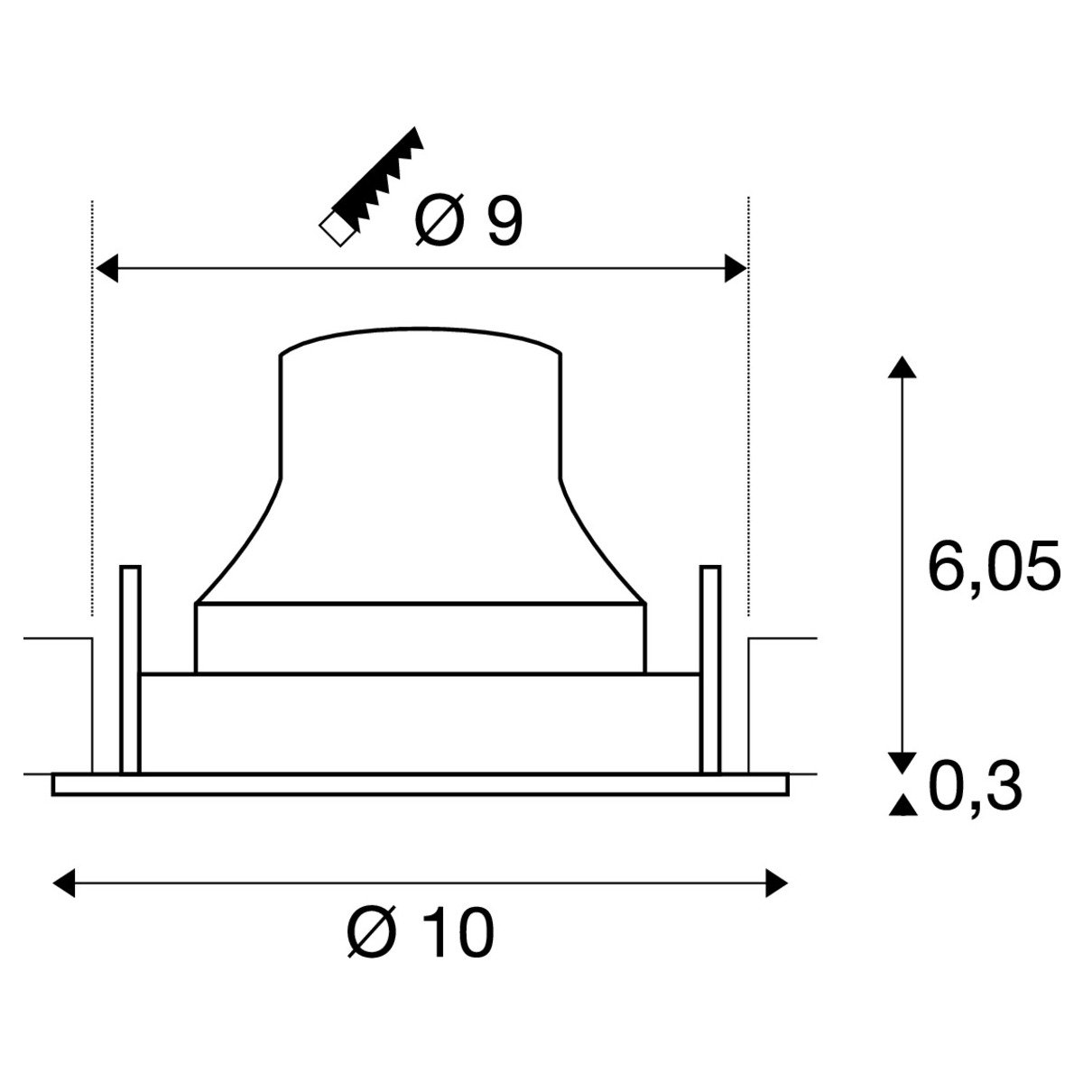 LA 1009488 NUMINOS® MOVE S Stropní vestavné svítidlo, 2700 K, 20°, IP20, kulaté, černé / bílé - BIG WHITE (SLV) (obrázek 3)