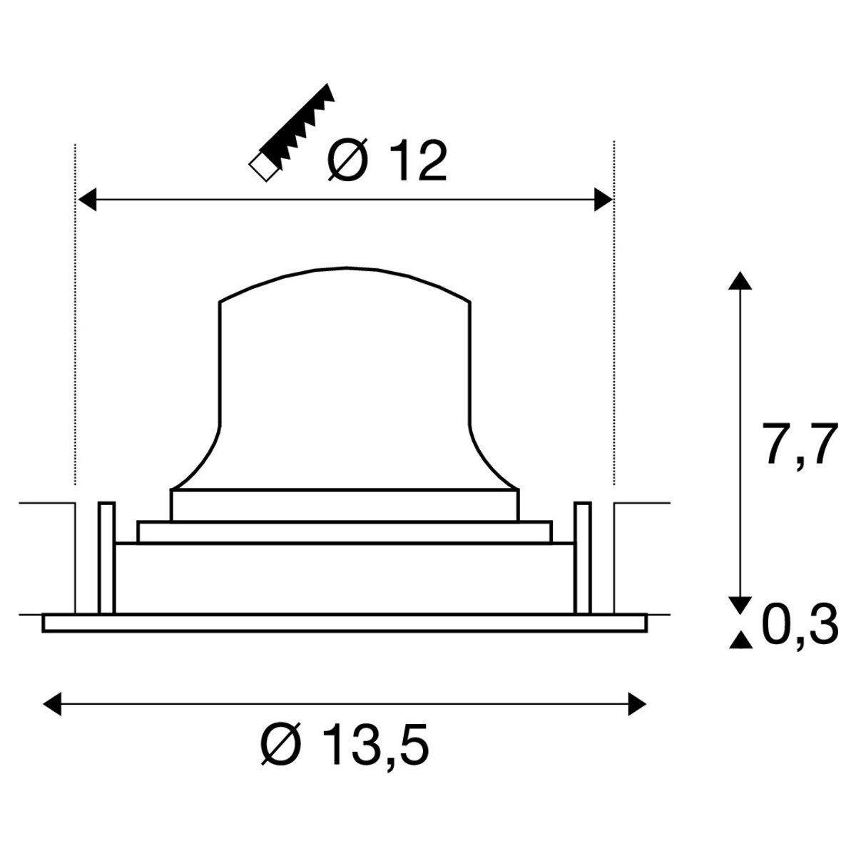 LA 1009653 NUMINOS® MOVE M Stropní vestavné svítidlo, 2700 K, 40°, IP20, kulaté, černé / bílé - BIG WHITE (SLV) (obrázek 3)