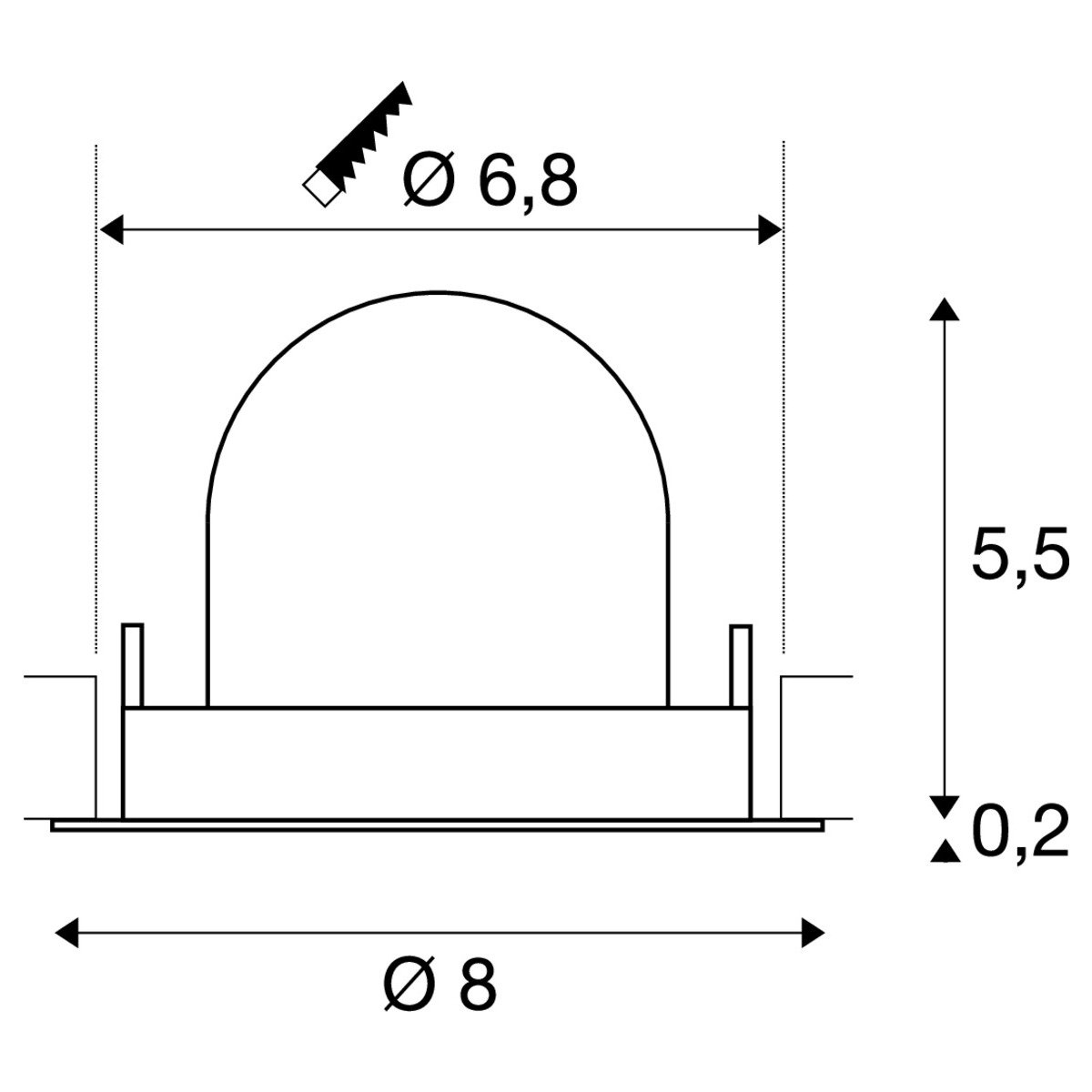 LA 1010065 NUMINOS® GIMBLE XS Stropní vestavné svítidlo, 4000 K, 40°, IP20, kulaté, černá - BIG WHITE (SLV) (obrázek 8)