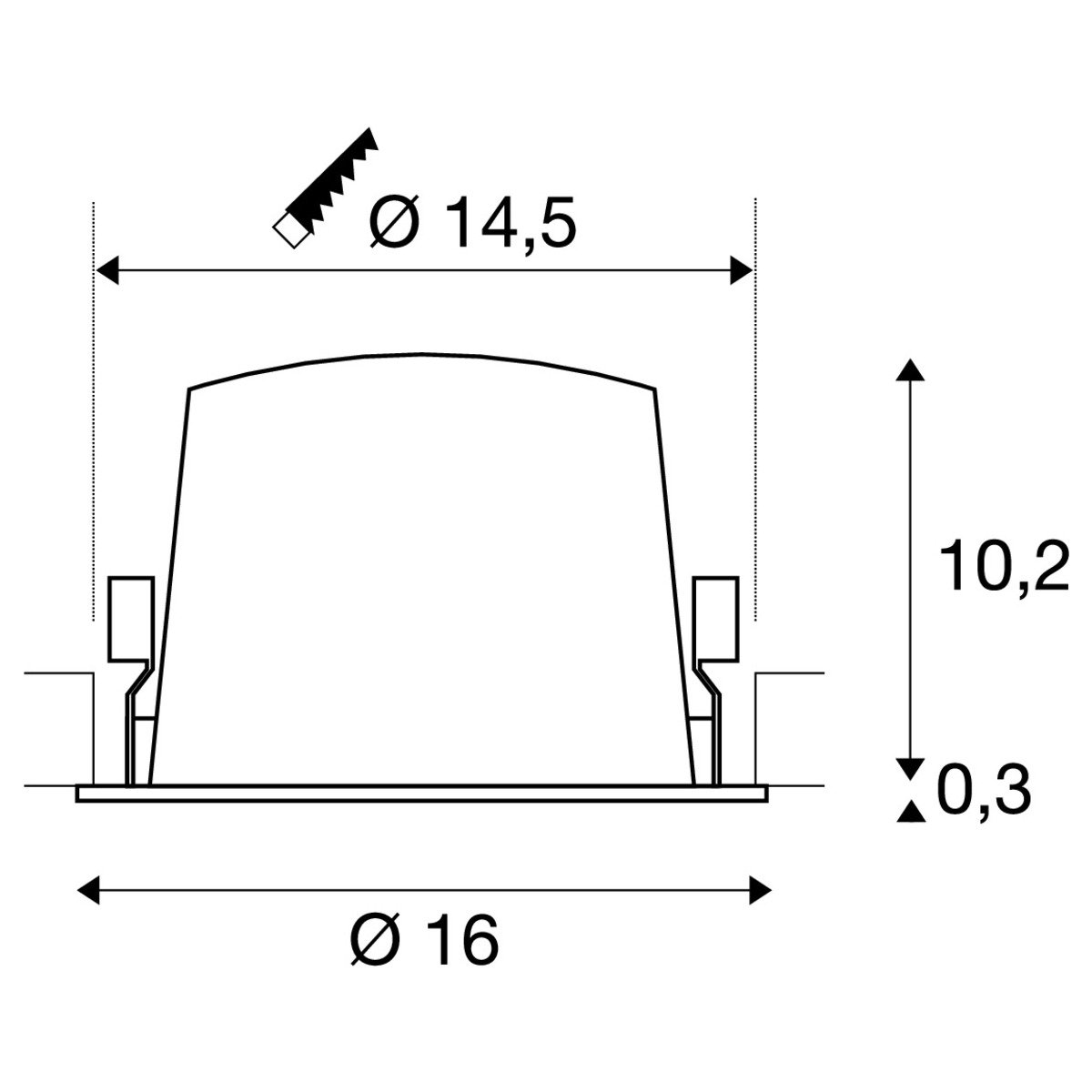 LA 1009940 NUMINOS® XL Stropní vestavné svítidlo, 3000 K, 40°, IP20, kulaté, černé / bílé - BIG WHITE (SLV) (obrázek 3)