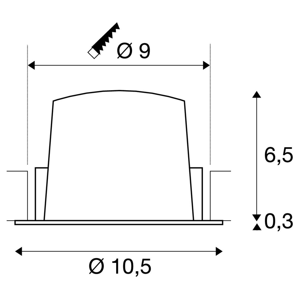 LA 1009598 NUMINOS® M Stropní vestavné svítidlo, 2700 K, 40°, IP20, kulaté, černé - BIG WHITE (SLV) (obrázek 3)