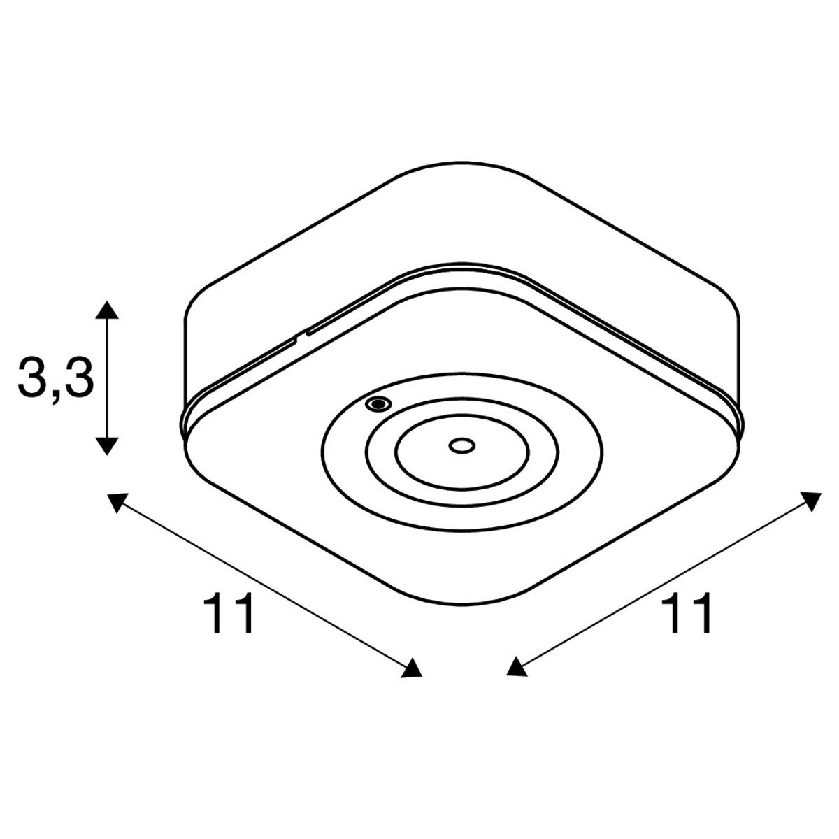 LA 1010508 P-LIGHT Povrchové stropní svítidlo, čtvercové, 6000K, 1. 2 W, bílé - BIG WHITE (SLV) (obrázek 4)
