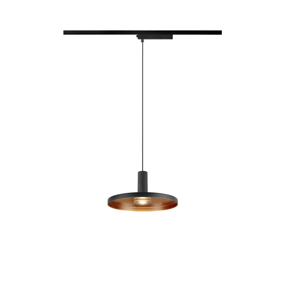 LA 1010800 LALU® SET 1~ závěsné svítidlo, LED základna, PLATE 22, PHASE, délka závěsu 200 cm, 2700/3000K, 40°, černá - BIG WHITE (SLV)