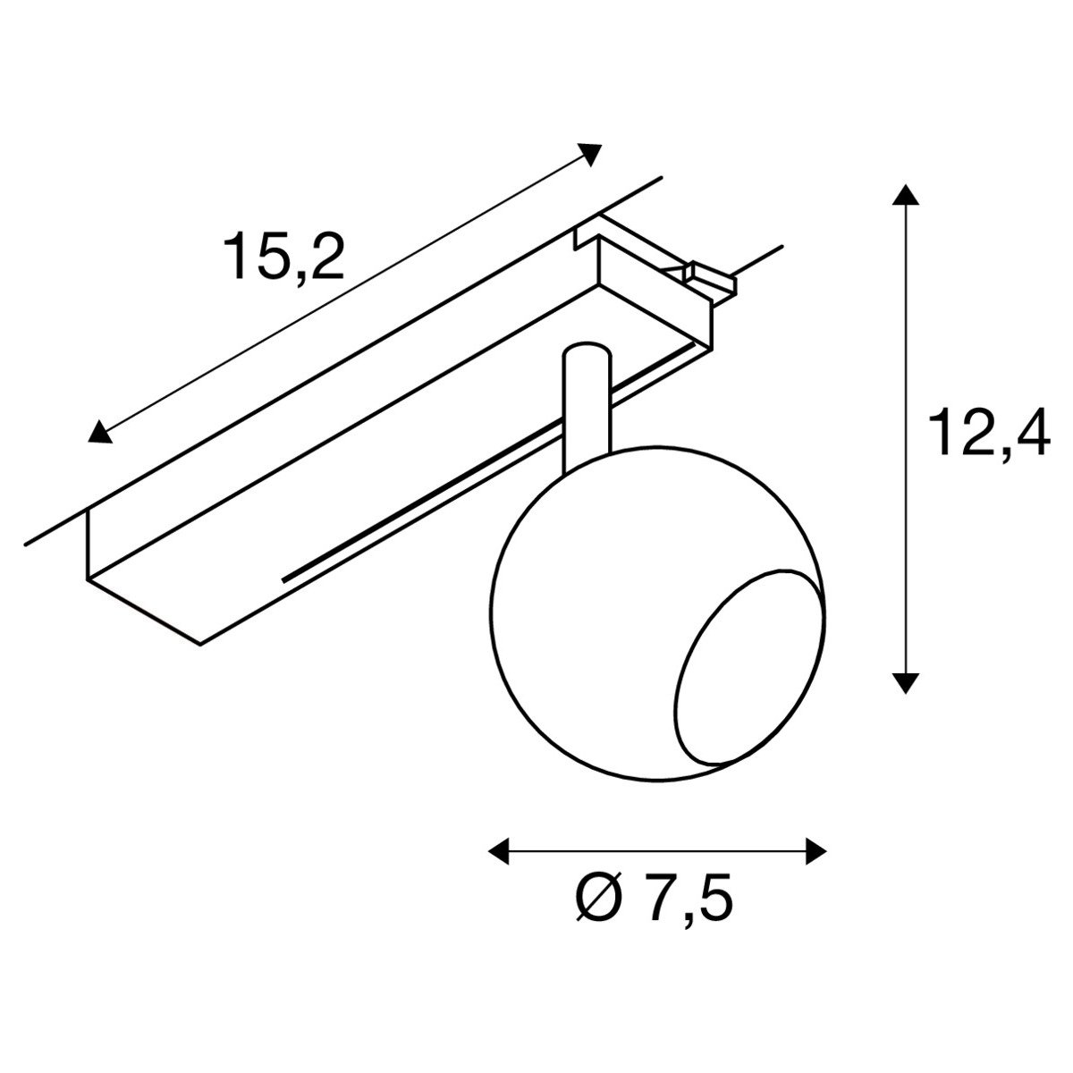 LA 1010448 LIGHT EYE® 2.0 1~ Spot, PHASE, kulatý, 2700K, 11 W, 30°, černý - BIG WHITE (SLV) (obrázek 3)