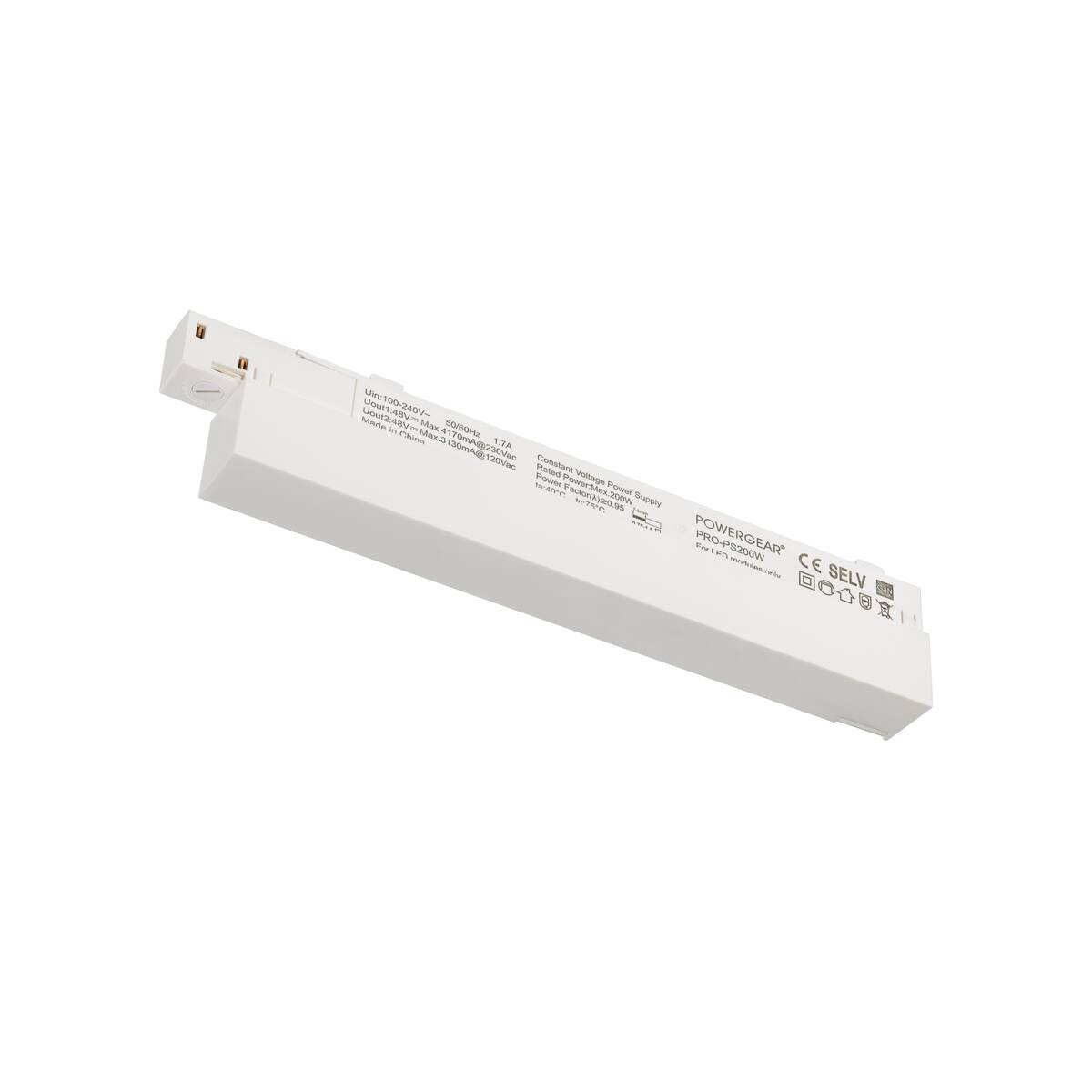 LA 1007875 48V SYSTÉM Intrack LED driver, 48 VDC, 200 W, On/Off, svorka pro připojovací kabel 220-240 VAC, kabelová šachta, bílý - BIG WHITE (SLV)