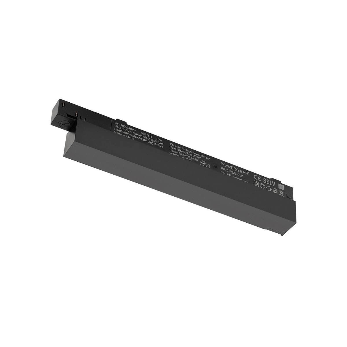 LA 1007874 48V SYSTÉM Intrack LED driver, 48 VDC, 200 W, On/Off, svorka pro připojovací kabel 220-240 VAC, kabelová šachta, černý - BIG WHITE (SLV)