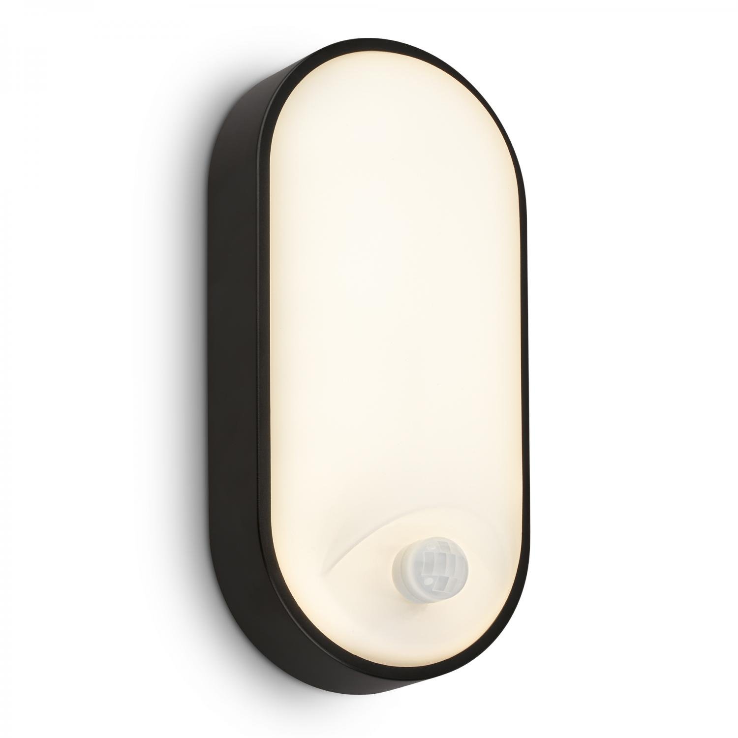 BRILO 3830015 Ruch LED venkovní nástěnné svítidlo, pohybové čidlo, IP65, černá - BRILO