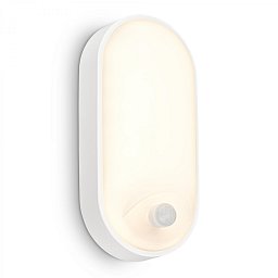 Obrázek pro produkt Ruch LED venkovní nástěnné svítidlo, pohybové čidlo, IP65, bílé - BRILO