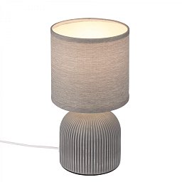Obrázek pro produkt Ino stolní lampička, látkové stínidlo, keramický podstavec, 15x28 cm (DxH), šedá - BRILO