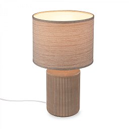 Obrázek pro produkt Ino stolní lampička, látkové stínidlo, keramický podstavec, 22x37,5 cm (DxH), hnědé - BRILO