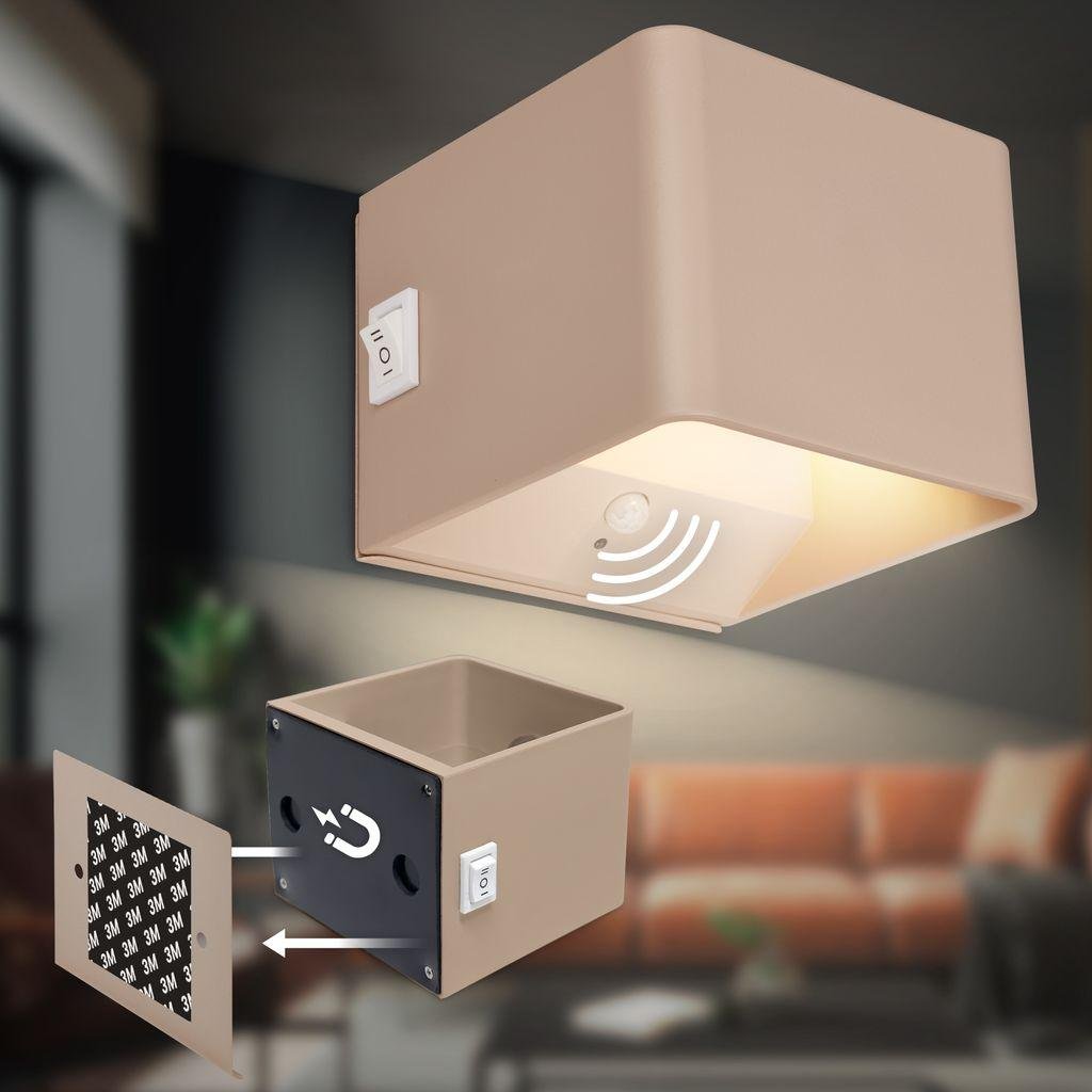 BRI 3879011 Borra nástěnné svítidlo - 1,5W, 100lm, bezdrátové, LED, s pohybovým čidlem, béžové - BRILONER (obrázek 5)