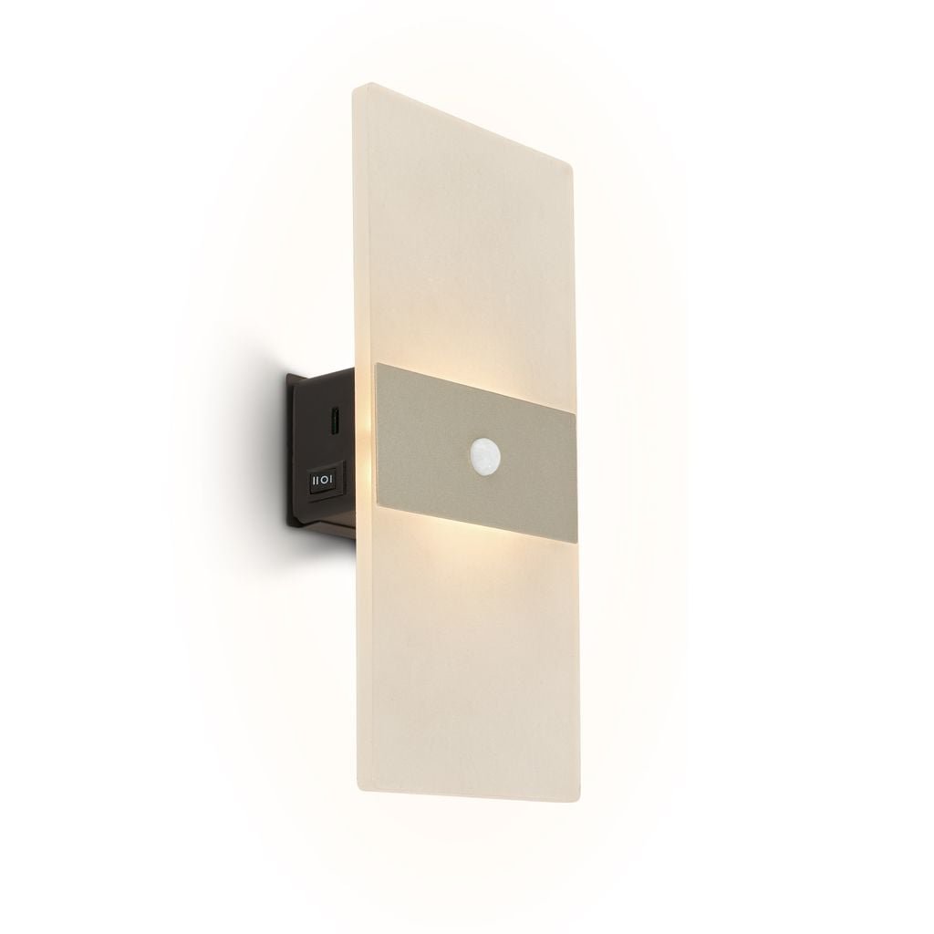 BRI 3888012 Aura nástěnné svítidlo - 2,5W, 100lm, nabíjecí, LED, s pohybové čidlo, matný nikl - BRILONER