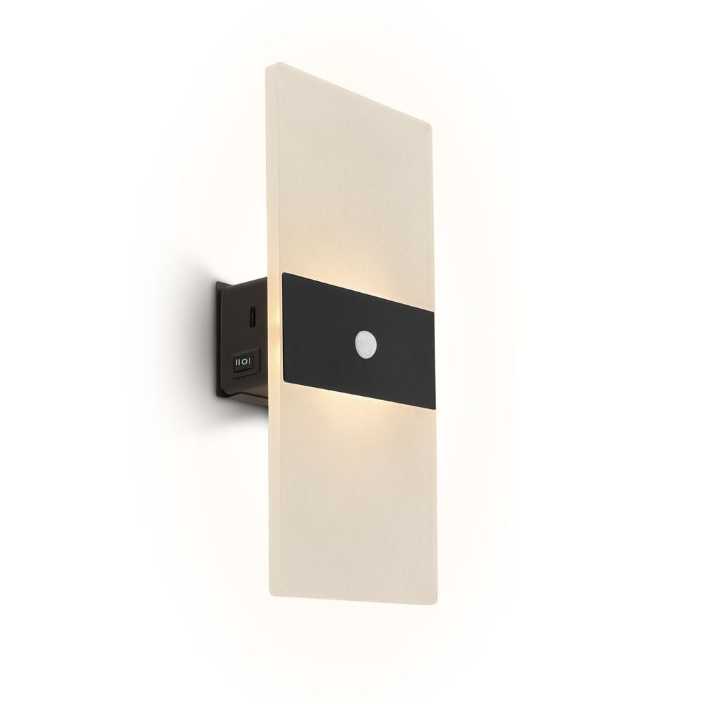 BRI 3888015 Aura nástěnné svítidlo - 2,5W, 100lm, nabíjecí, LED, s pohybové čidlo, černá - BRILONER