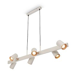 Obrázek pro produkt Era závěsné svítidlo - nastavitelné, GU10 patice, 6-ramenné, světlešedá/kávová - BRILONER