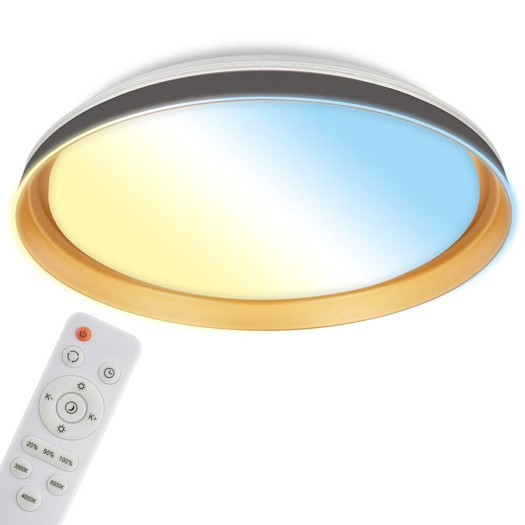 BRILO 3943015 AKCE - Gima stropní svítidlo pr.51 cm - 48W, 5200lm, LED, stmívatelné, dálkový ovladač, CCT, černá/zlatá - BRILO