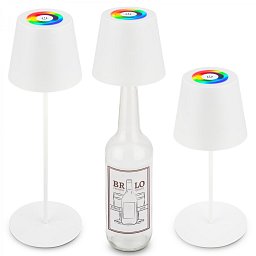 Obrázek pro produkt BRILONER Calida 3 v 1 RGBW LED stolní lampička bezdrátová IP44, stmívatelné, dotykový vypínač, bílá 7510016