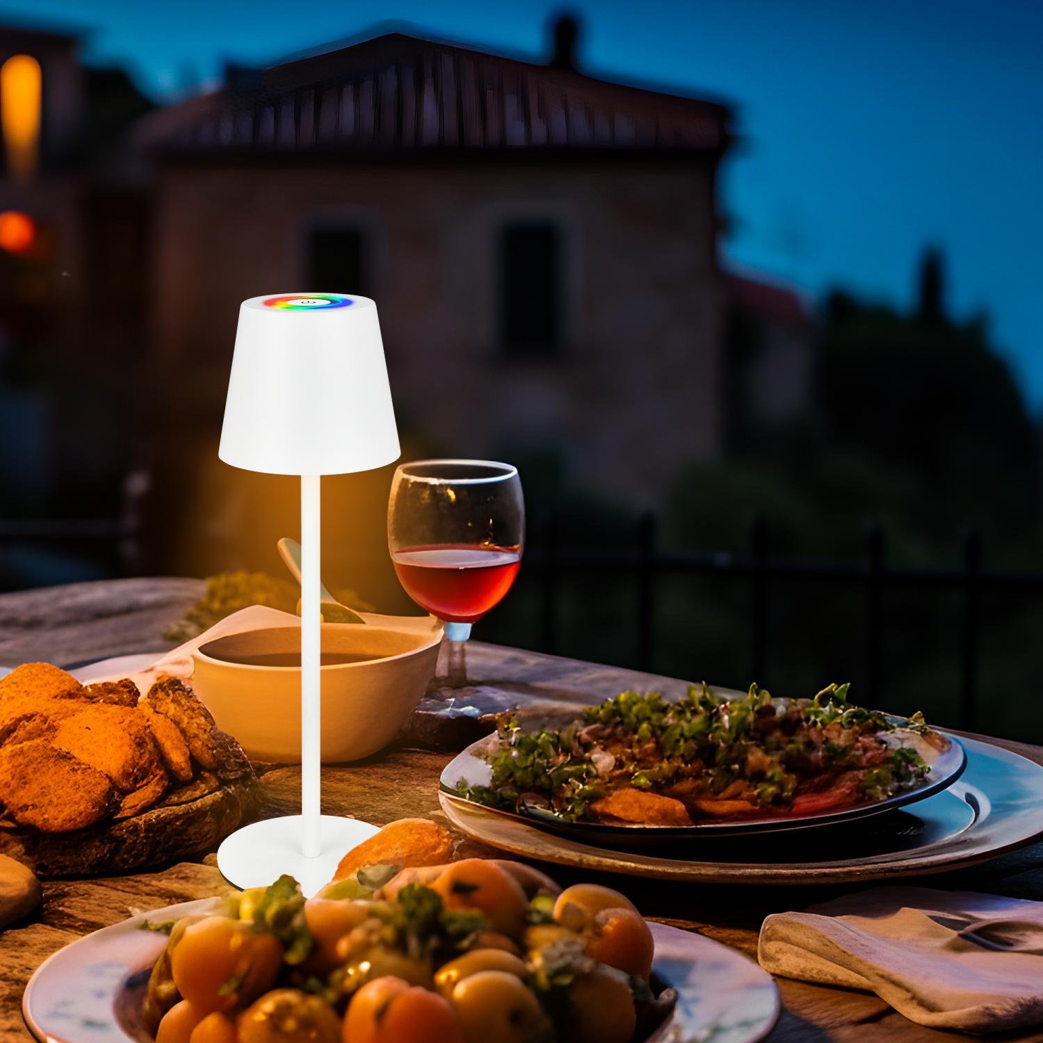 BRILO 7517016 Cilano RGBW stolní bezdrátová lampa IP44, stmívatelná, vč. nabíjecí základny, bílá - BRILO (obrázek 9)