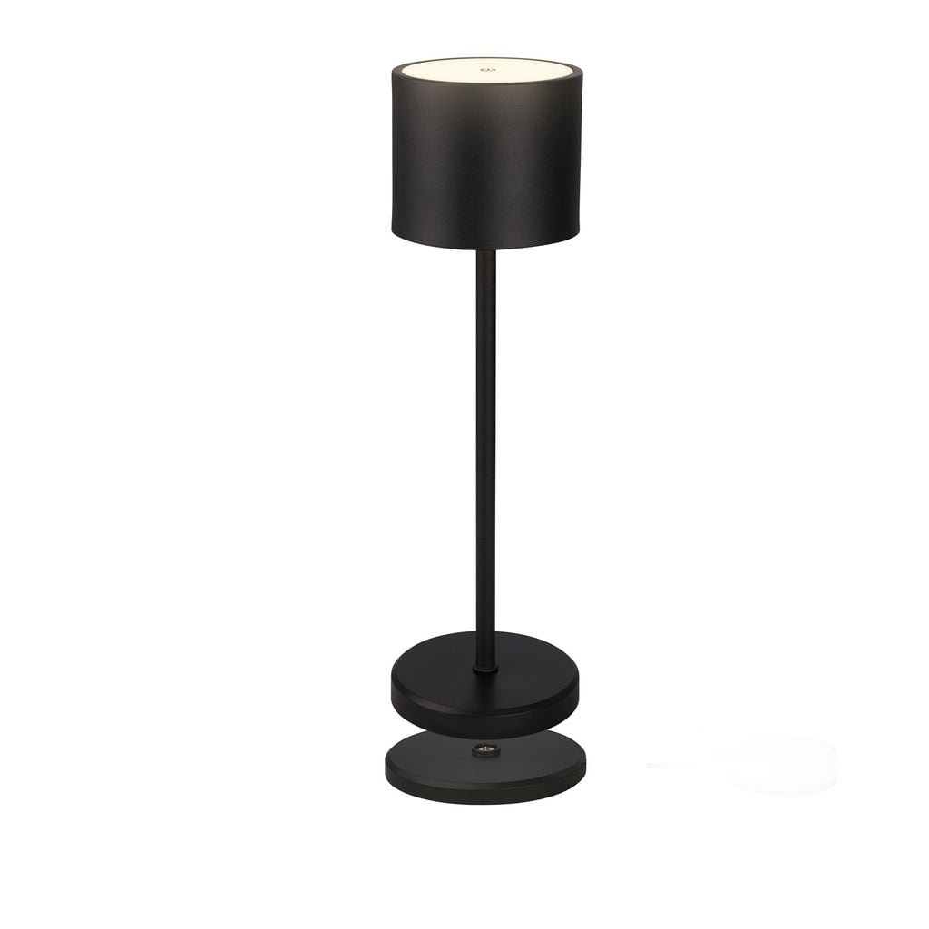 BRILO 7521015 Sigo LED stolní lampička bezdrátová IP44, stmívatelné, s nabíjecí základnou, černá - BRILO