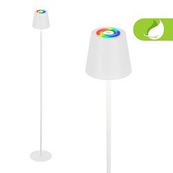 Obrázek pro produkt Coloris RGBW LED stojanová bezdrátová lampa, stmívatelná, dotykový vypínač, bílá - BRILO