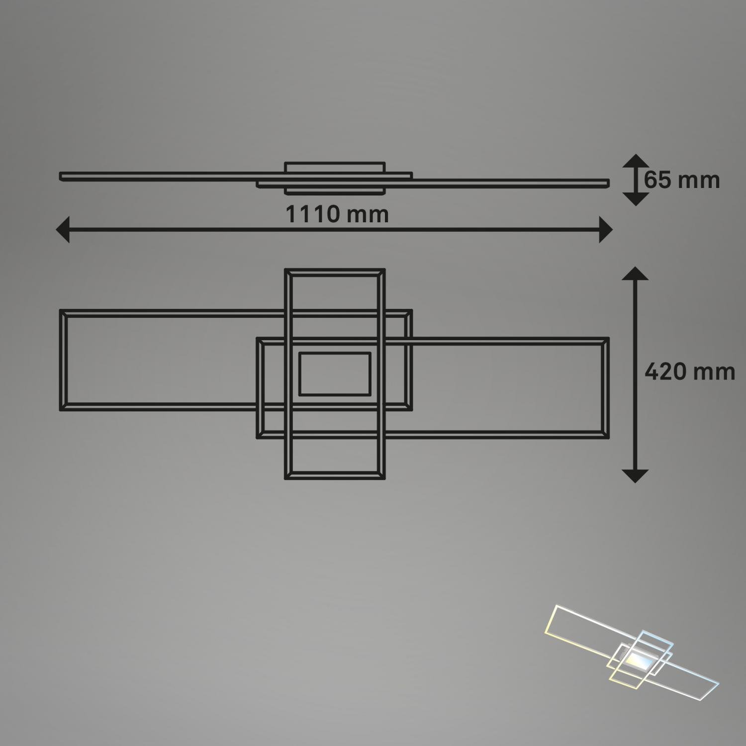 BRILO 3812019 Ram LED stropní svítidlo, Smart, ovládání hlasem nebo v aplikaci, dálkové ovládání, hliník - BRILO (obrázek 8)