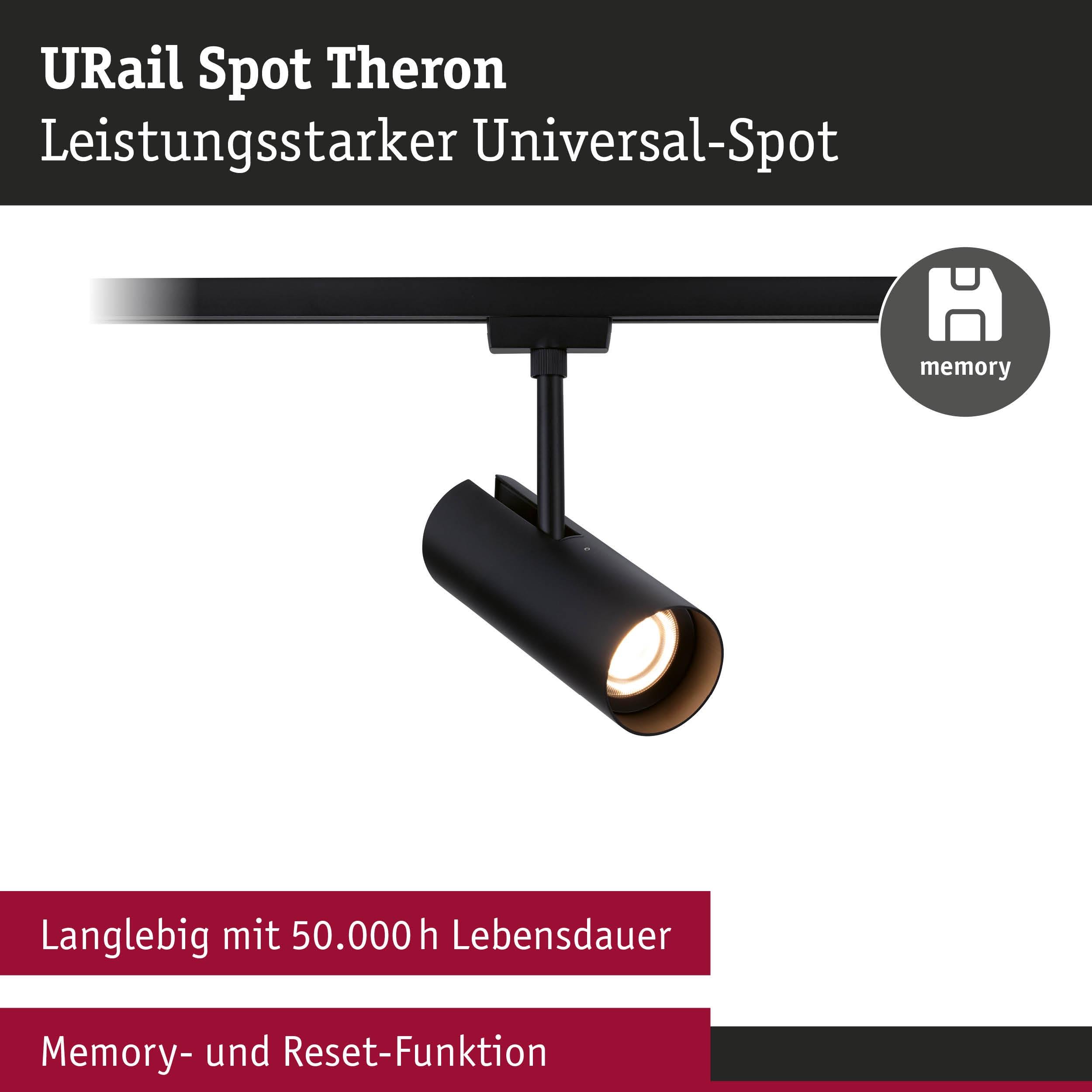 P 95696 URail lištový spot Theron spot 11W 3000K stmívatelné 230V černá mat - PAULMANN (obrázek 3)
