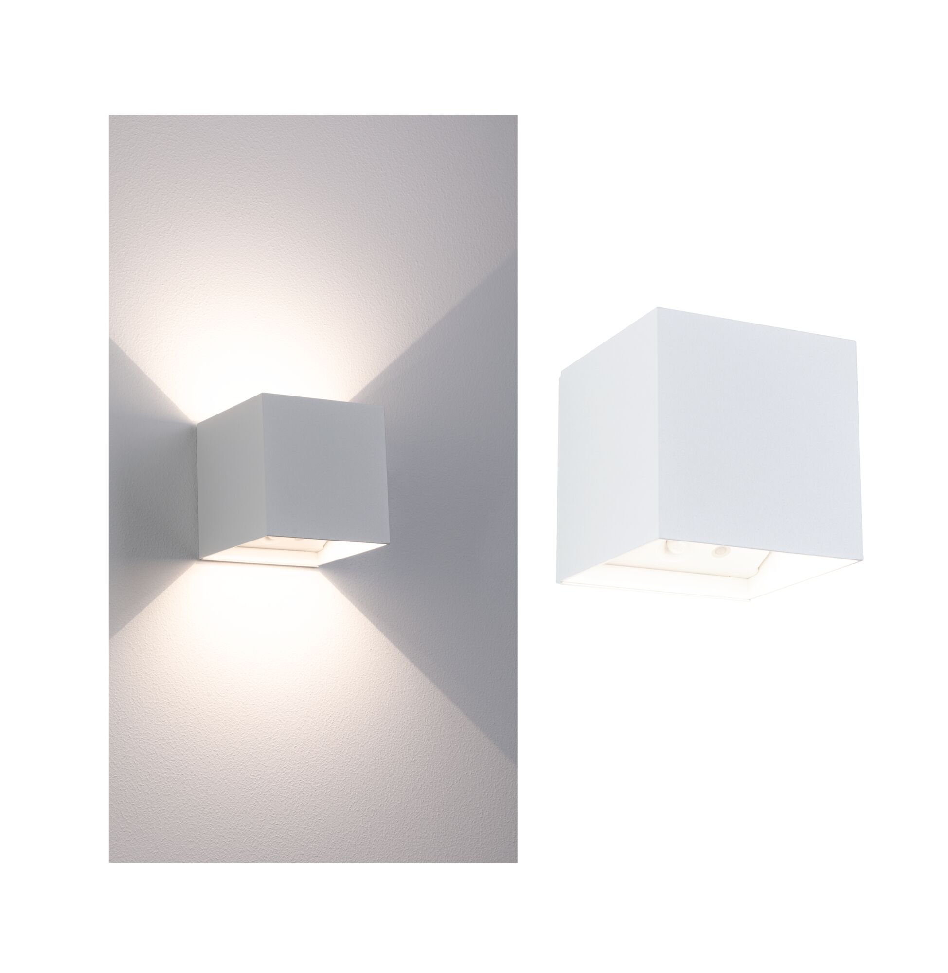 P 71283 LED nabíjecí nástěnné svítidlo Nyara IP44 3000K 100x100mm 2x1W bílá - PAULMANN