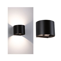 Obrázek pro produkt LED nabíjecí nástěnné svítidlo Nyora IP44 3000K 135x120mm 2x1W černá - PAULMANN