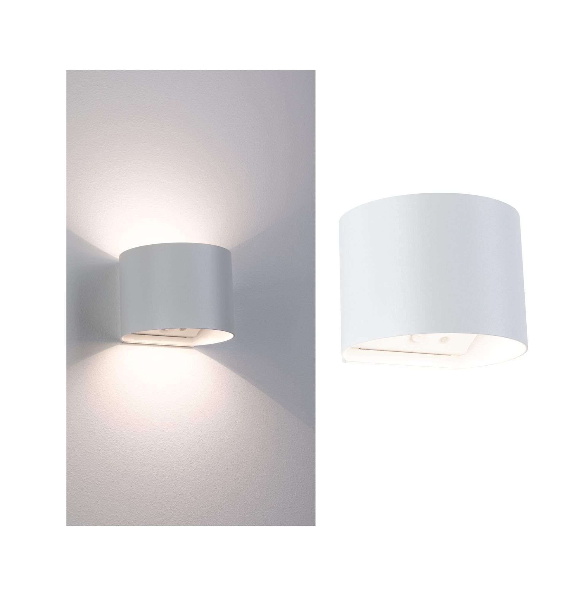 P 71285 LED nabíjecí nástěnné svítidlo Nyora IP44 3000K 135x120mm 2x1W bílá - PAULMANN