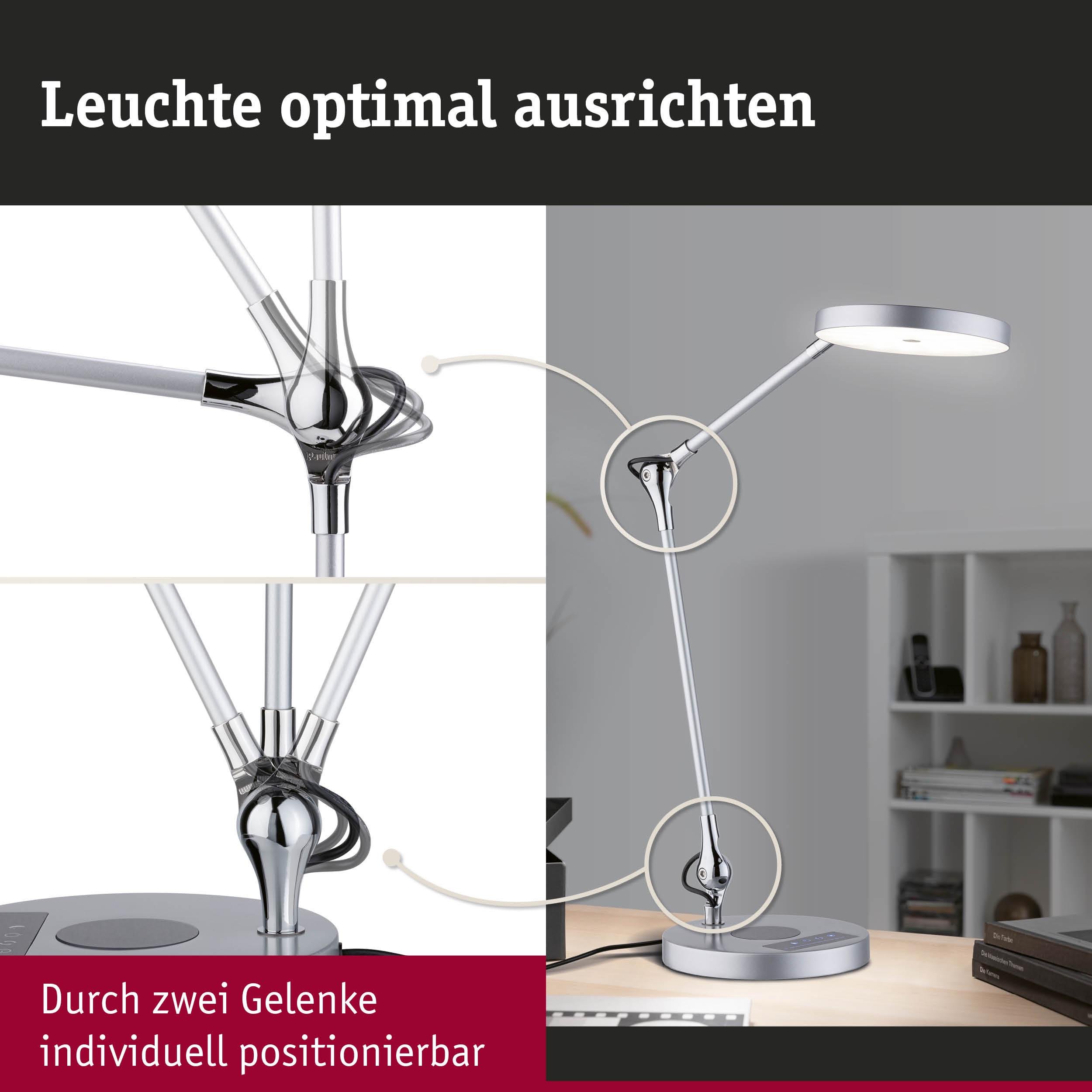 P 78014 LED stolní lampa na psací stůl Numis CCT 11W stříbrná - PAULMANN (obrázek 3)