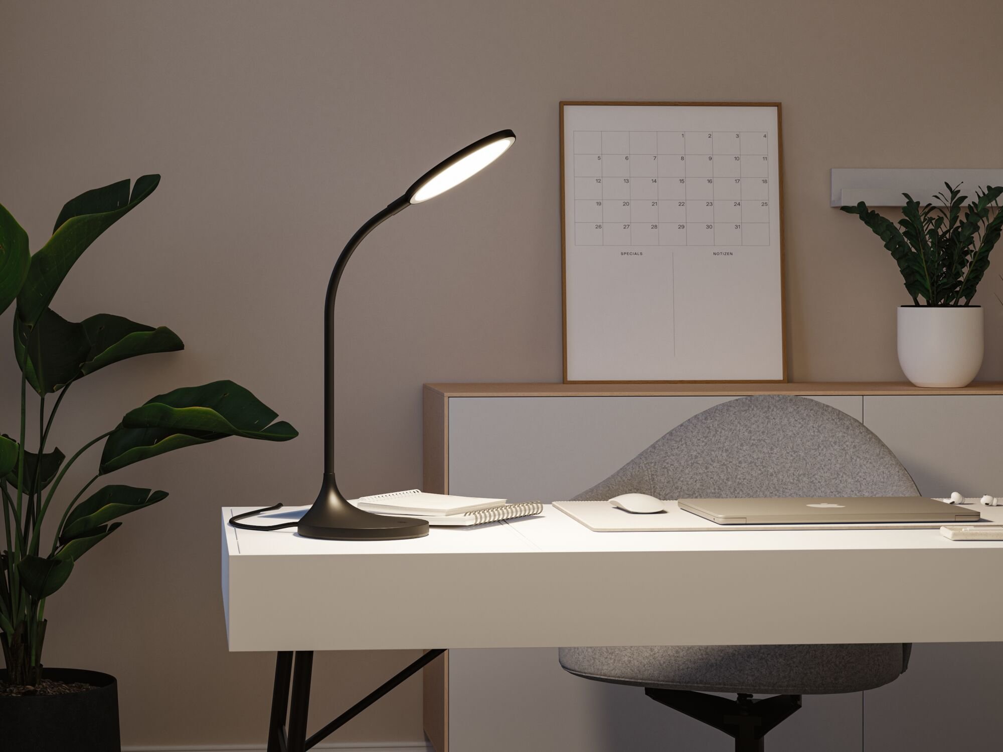 P 78017 LED stolní lampa na psací stůl Mejan 4000K 15W černá mat - PAULMANN (obrázek 5)