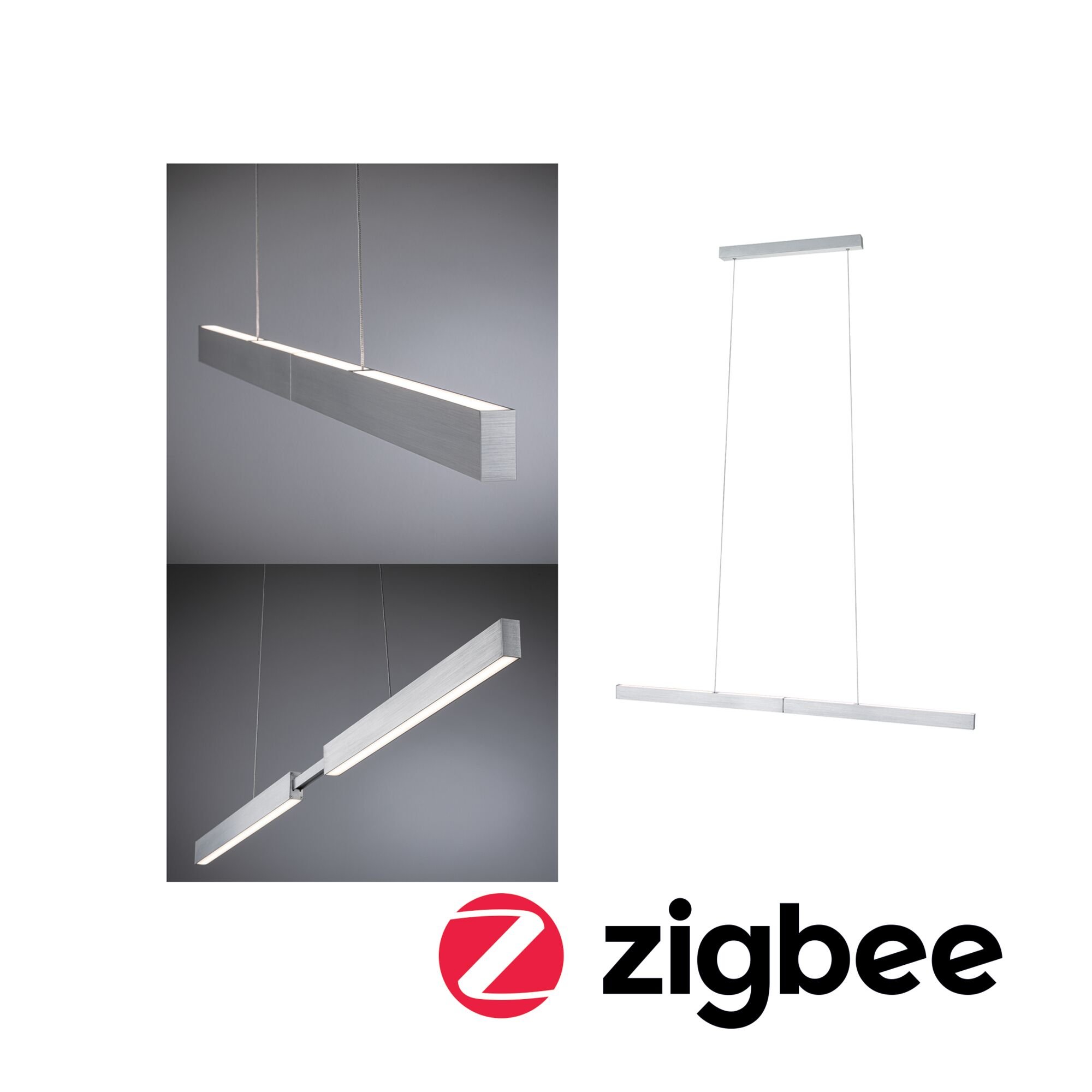 P 78025 LED závěsné svítidlo Smart Home Zigbee 3.0 Aptare RGBW+ stmívatelné / 2x16W hliník kartáčovaný - PAULMANN
