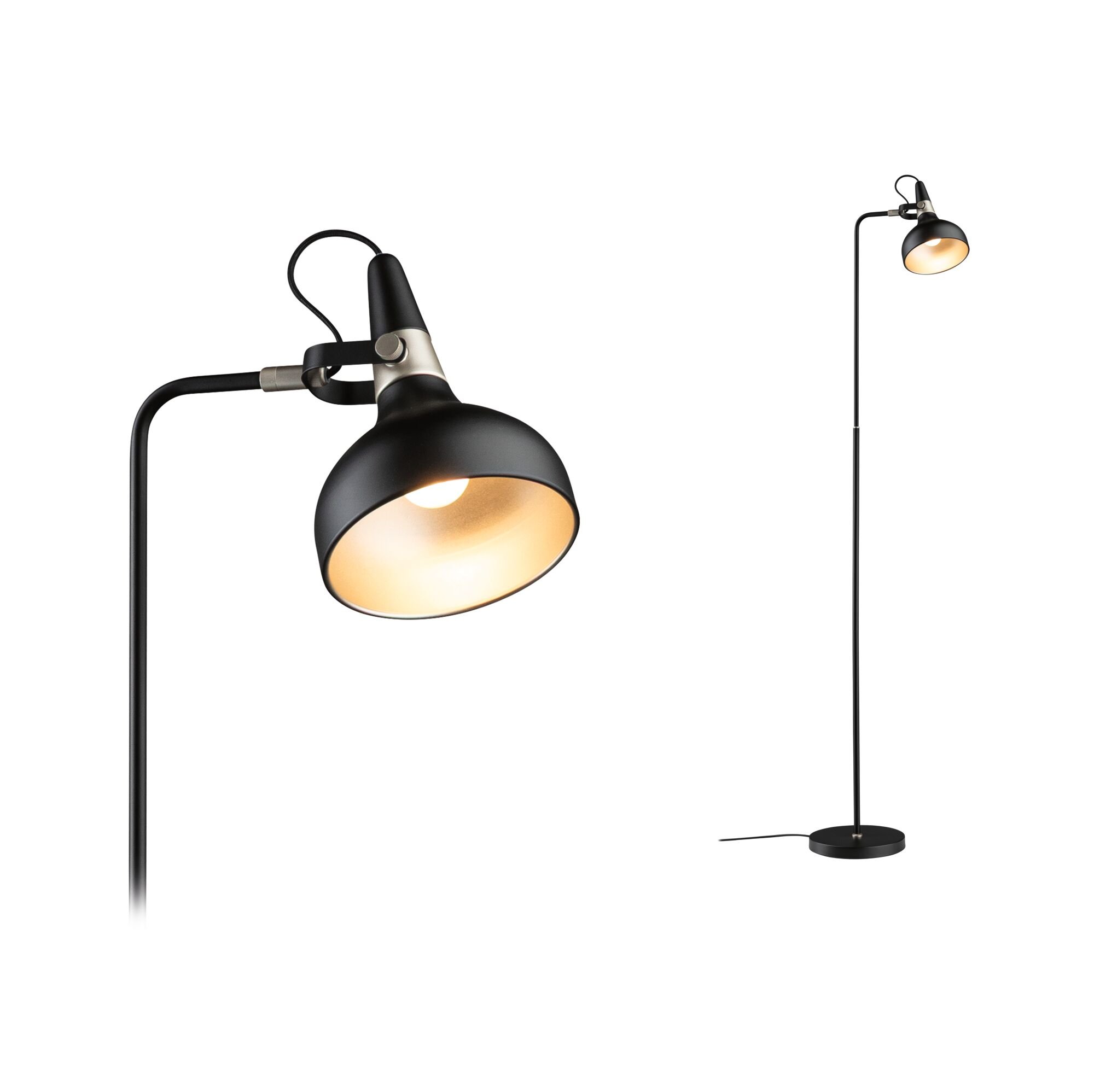 P 78480 Stojací svítidlo Juna E14 max. 20W černá mat/šampaň kov - PAULMANN