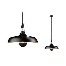 Obrázek pro produkt Závěsné svítidlo Juna E27 max. 20W černá mat/šampaň stmívatelné kov - PAULMANN