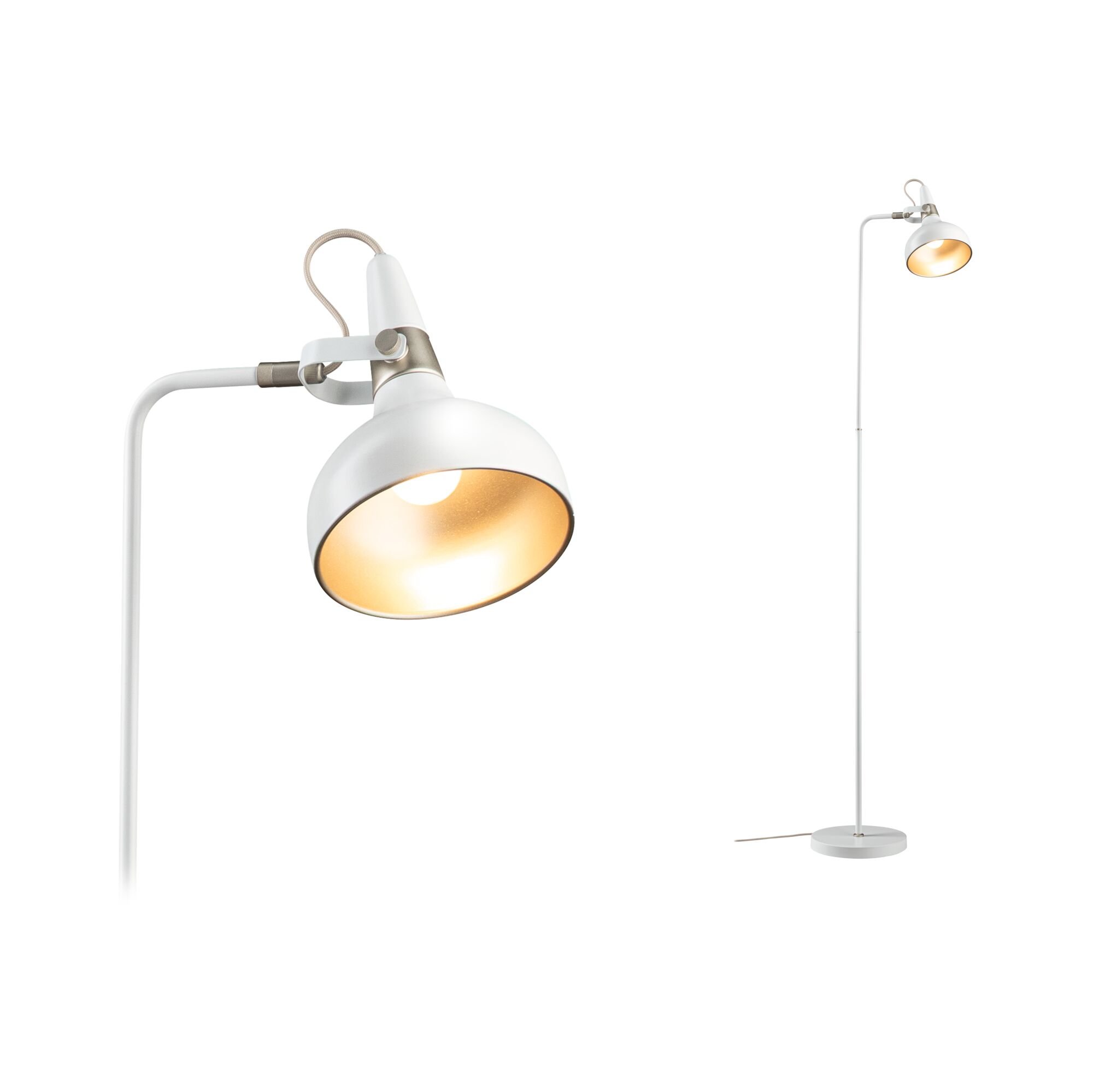 P 78483 Stojací svítidlo Juna E14 max. 20W bílá mat/šampaň kov - PAULMANN