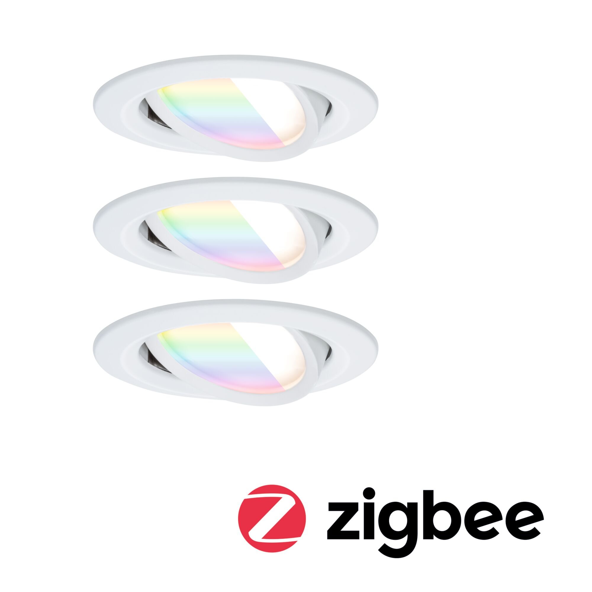 P 92433 LED vestavné svítidlo Nova Coin kruhové 84mm 50° RGBW+ 3x6W 230V bílá mat hliník - PAULMANN