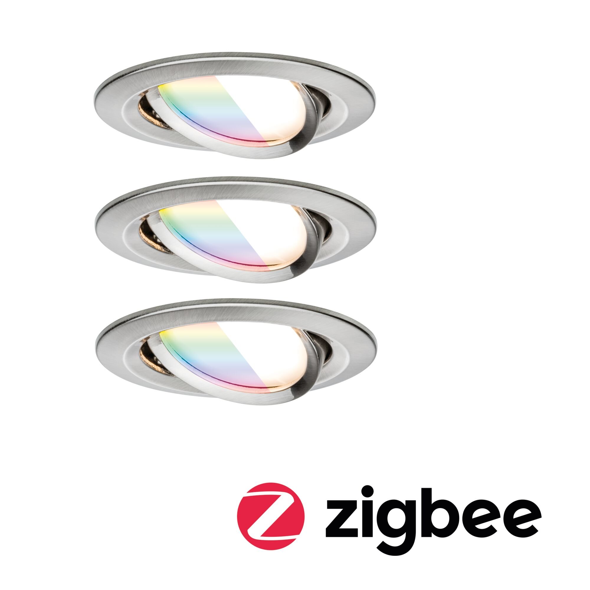 P 92434 LED vestavné svítidlo Nova Coin kruhové 84mm 50° RGBW+ 3x6W 230V kov kartáčovaný hliník - PAULMANN