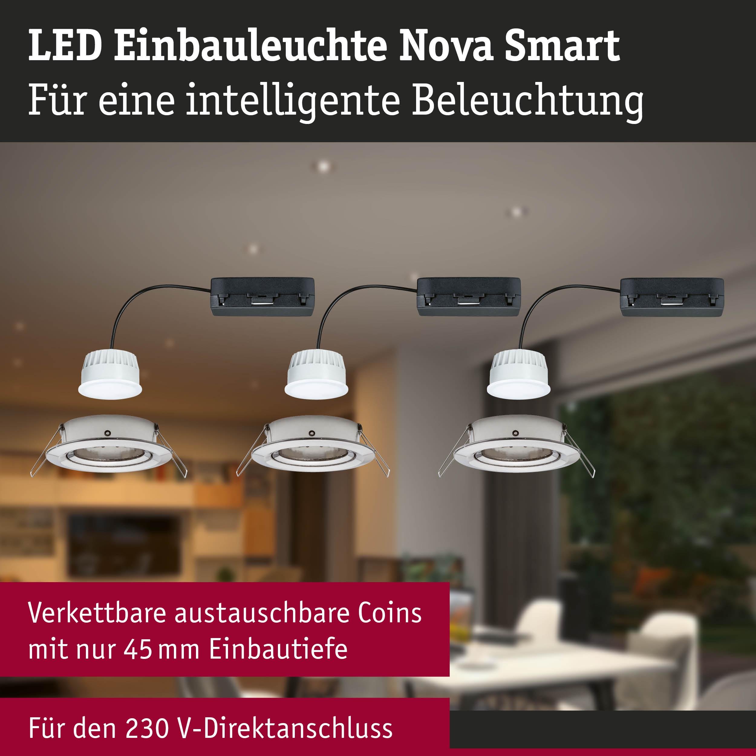 P 92434 LED vestavné svítidlo Nova Coin kruhové 84mm 50° RGBW+ 3x6W 230V kov kartáčovaný hliník - PAULMANN (obrázek 4)