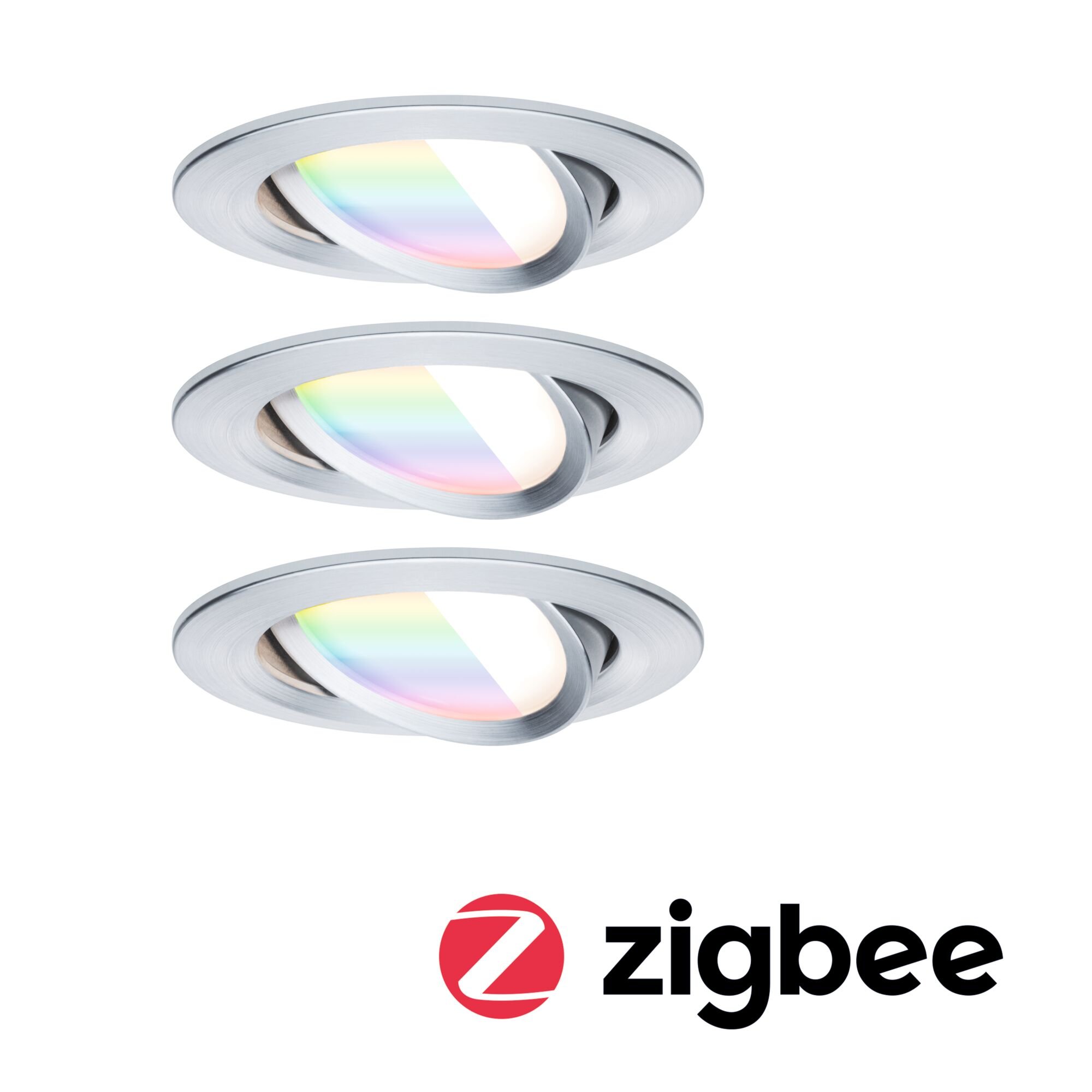 P 92435 LED vestavné svítidlo Nova Coin kruhové 84mm 50° RGBW+ 3x6W 230V hliník broušený hliník - PAULMANN