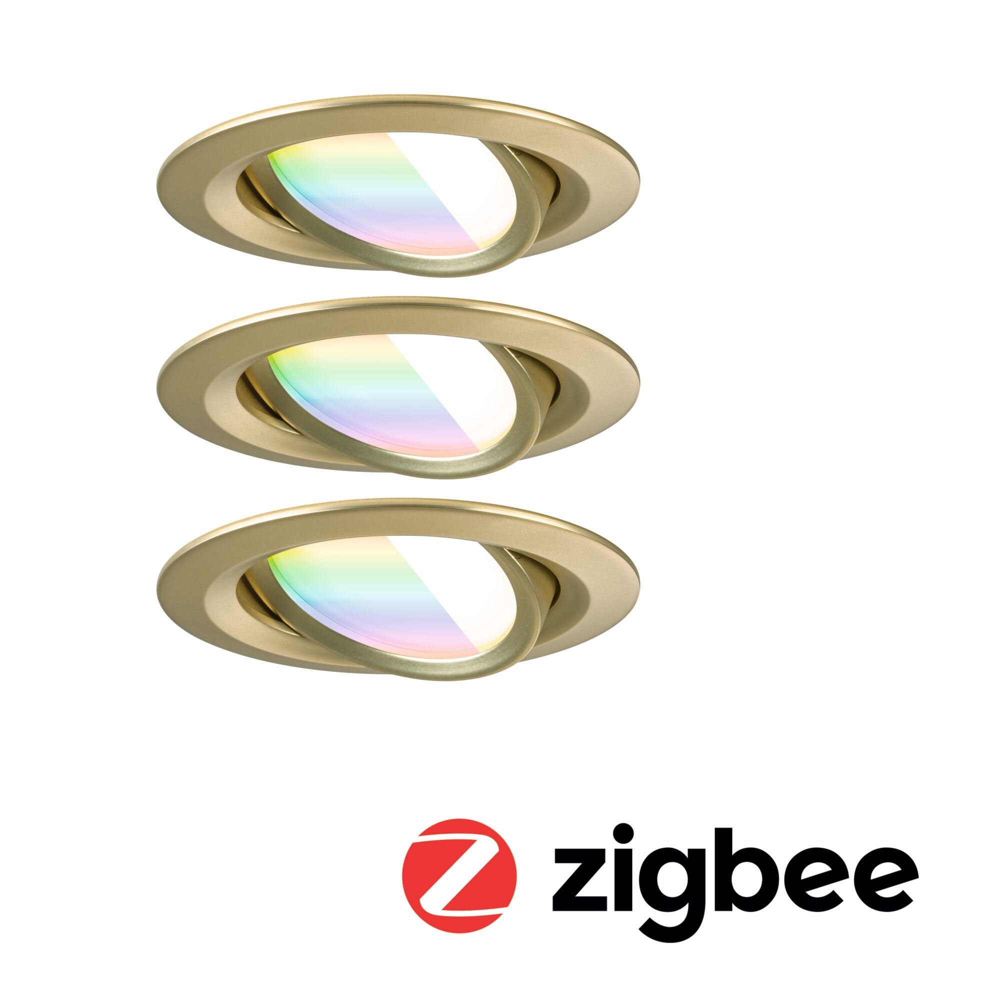 P 92436 LED vestavné svítidlo Nova Coin kruhové 84mm 50° RGBW+ 3x6W 230V zlatá mat hliník - PAULMANN