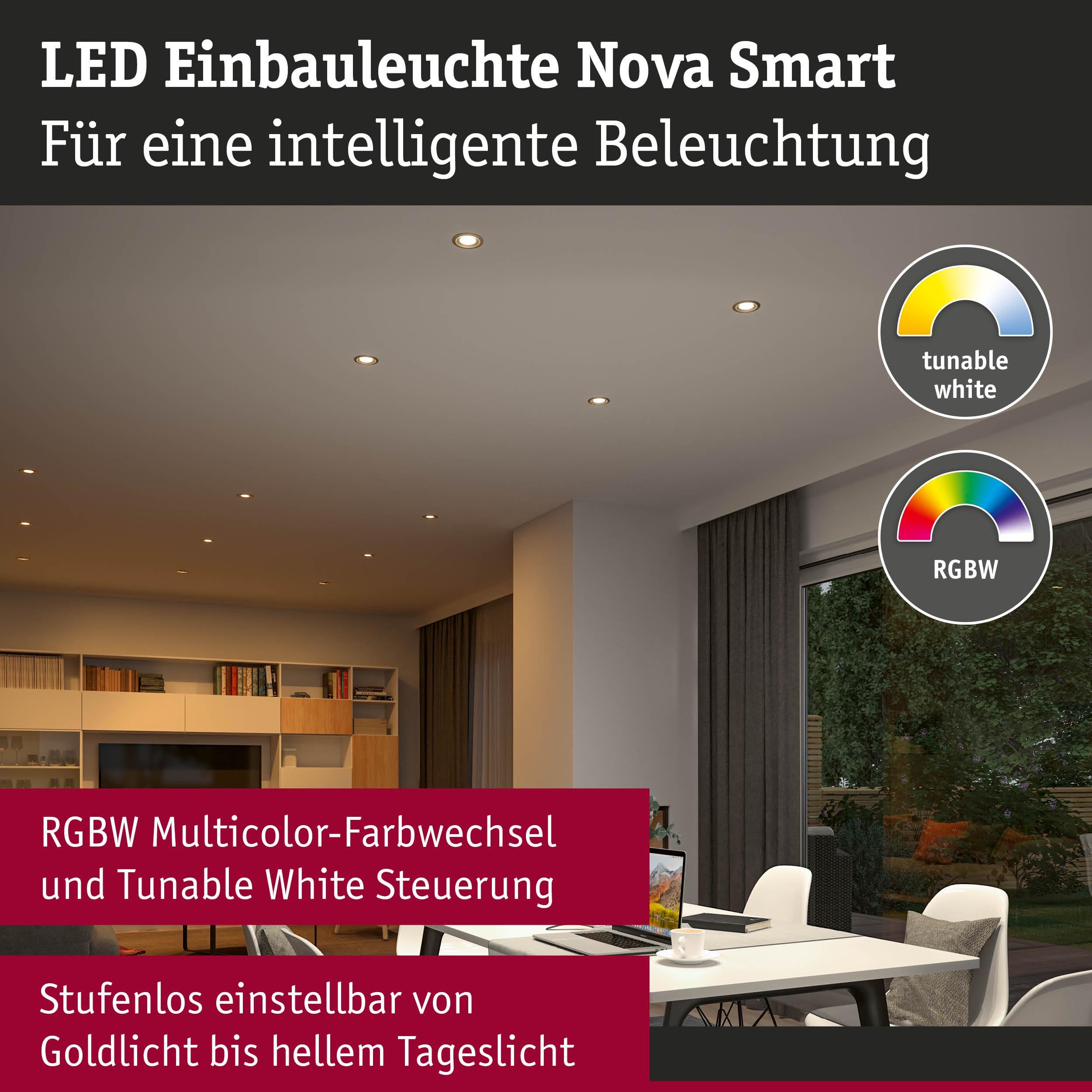 P 92436 LED vestavné svítidlo Nova Coin kruhové 84mm 50° RGBW+ 3x6W 230V zlatá mat hliník - PAULMANN (obrázek 3)