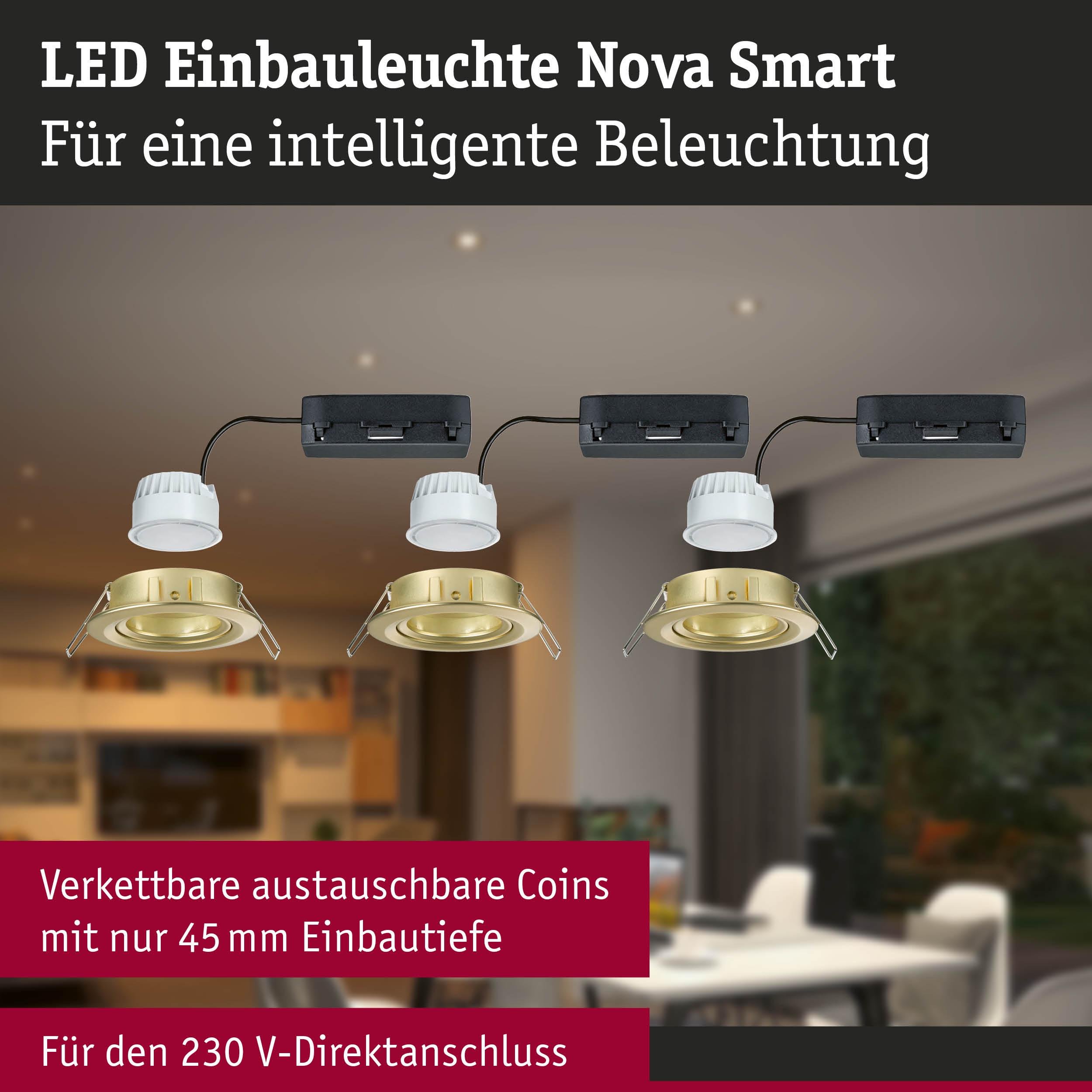 P 92436 LED vestavné svítidlo Nova Coin kruhové 84mm 50° RGBW+ 3x6W 230V zlatá mat hliník - PAULMANN (obrázek 4)