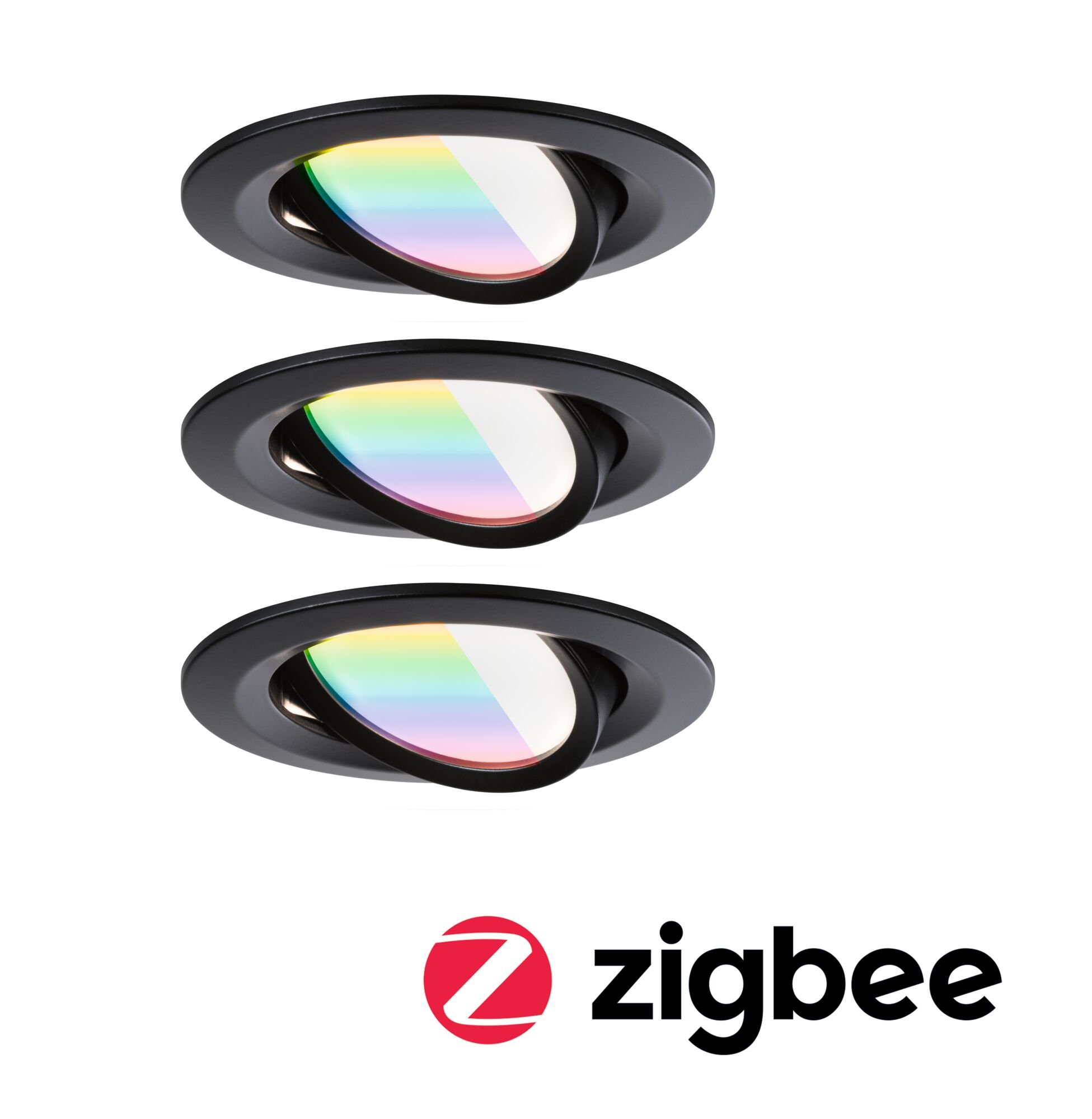 P 92437 LED vestavné svítidlo Nova Coin kruhové 84mm 50° RGBW+ 3x6W 230V černá mat hliník - PAULMANN