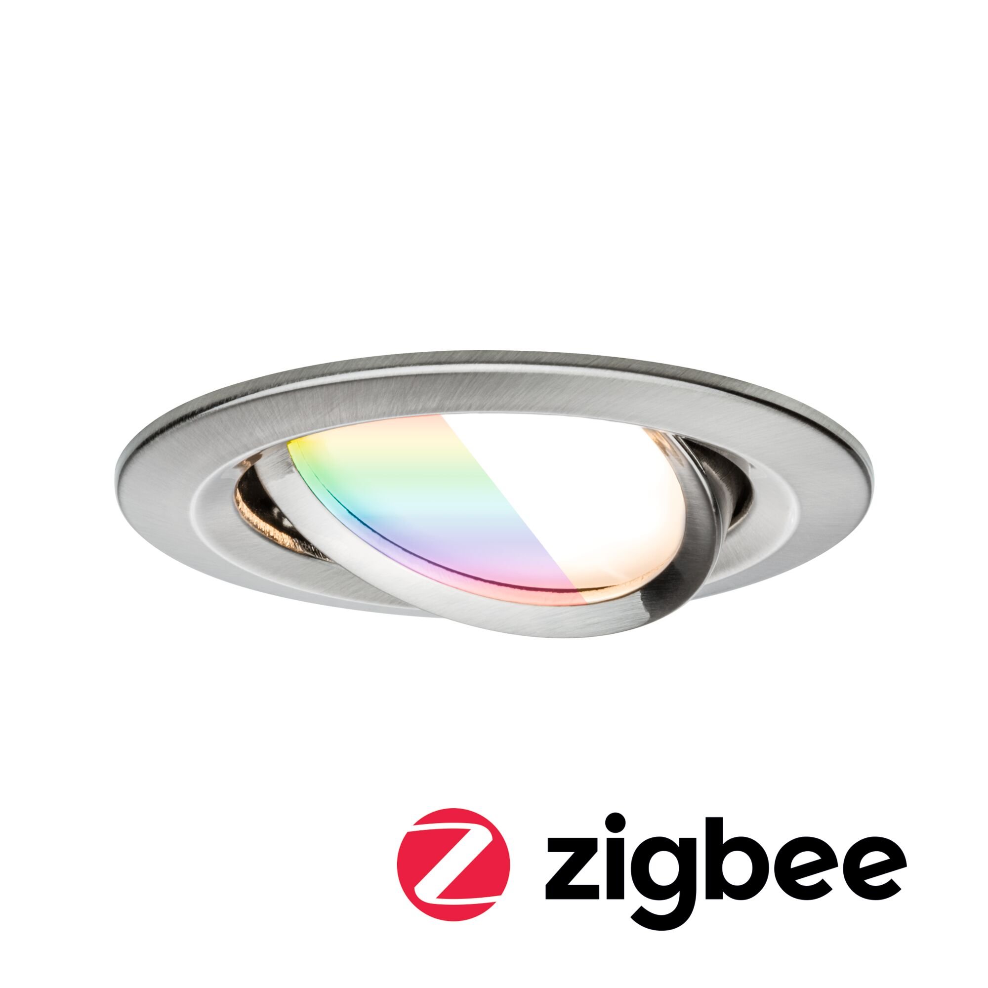 P 92439 LED vestavné svítidlo Nova Coin kruhové 84mm 50° RGBW+ 6W 230V kov kartáčovaný hliník - PAULMANN