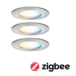 Obrázek pro produkt LED vestavné svítidlo Nova Coin IP44 kruhové 78mm měnitelná bílá 3x6W 230V kov kartáčovaný hliník - PAULMANN