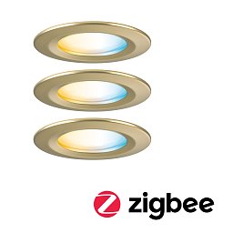 Obrázek pro produkt LED vestavné svítidlo Nova Coin IP44 kruhové 78mm měnitelná bílá 3x6W 230V zlatá mat hliník - PAULMANN