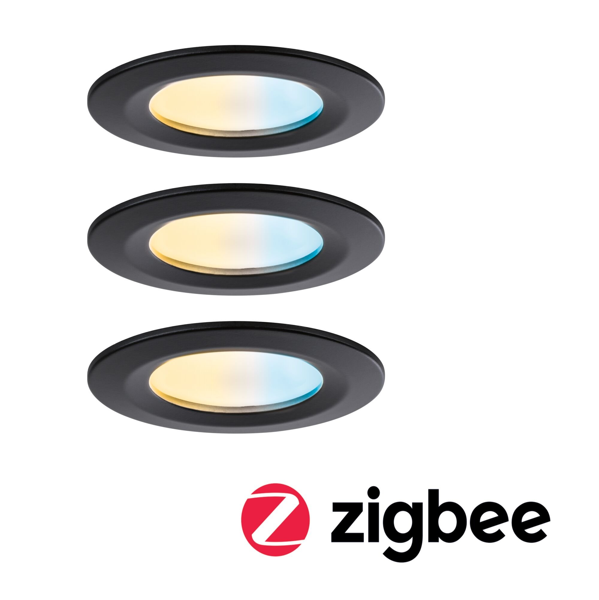 P 92446 LED vestavné svítidlo Nova Coin IP44 kruhové 78mm měnitelná bílá 3x6W 230V černá mat hliník - PAULMANN