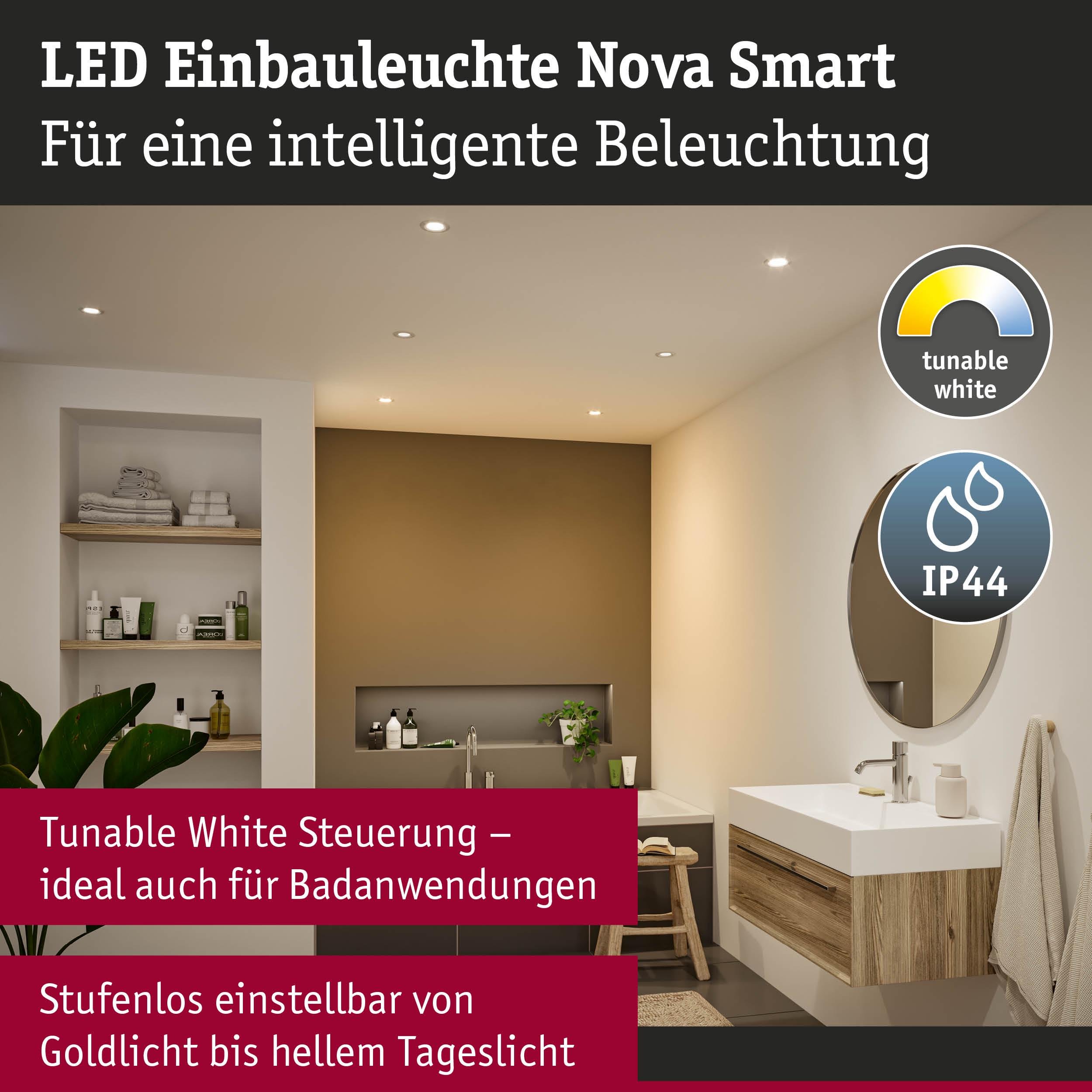 P 92446 LED vestavné svítidlo Nova Coin IP44 kruhové 78mm měnitelná bílá 3x6W 230V černá mat hliník - PAULMANN (obrázek 3)