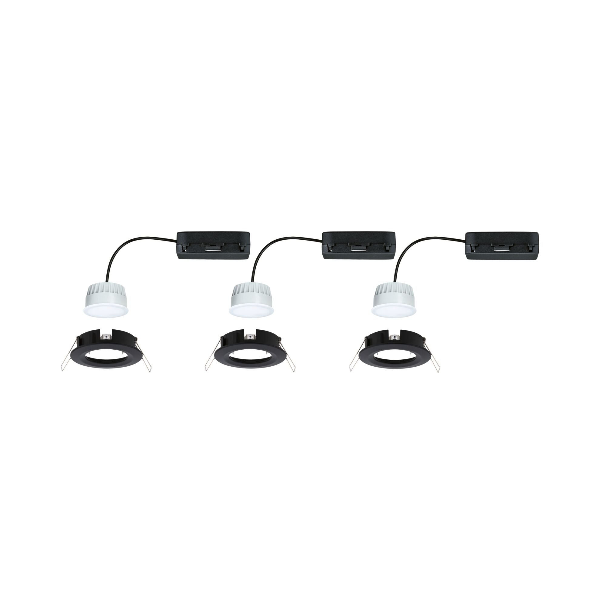 P 92446 LED vestavné svítidlo Nova Coin IP44 kruhové 78mm měnitelná bílá 3x6W 230V černá mat hliník - PAULMANN (obrázek 8)