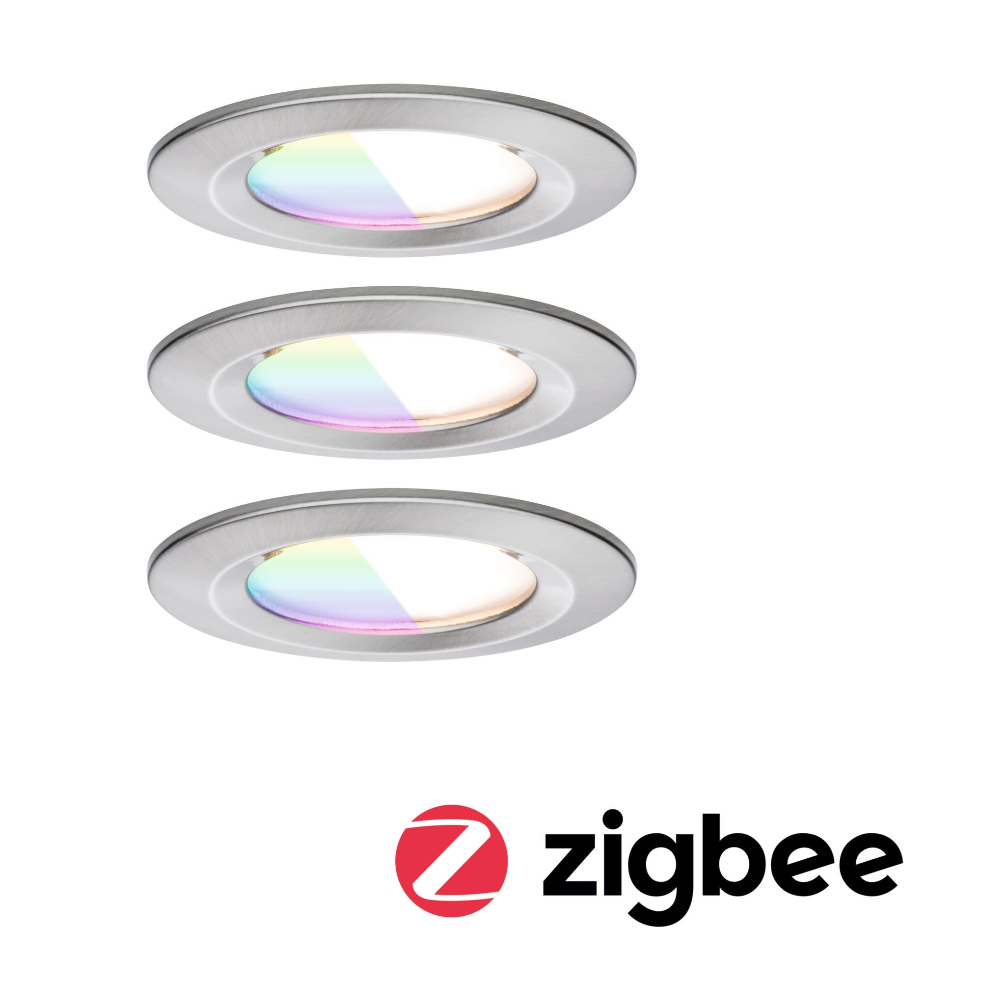 P 92450 LED vestavné svítidlo Nova Coin IP44 kruhové 78mm RGBW+ 3x6W 230V kov kartáčovaný hliník - PAULMANN